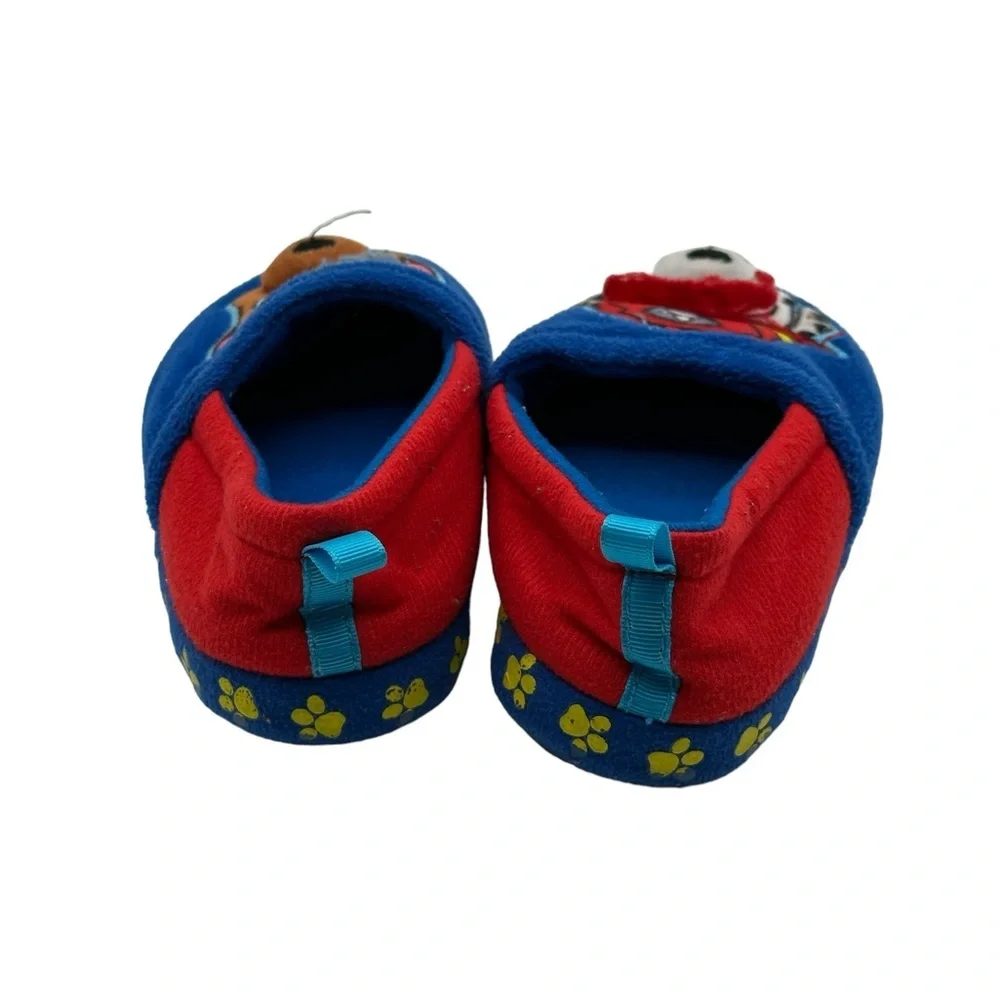 Boy’s Paw Patrol Pups Chase Marshall Toddler 7 - 8 Slip On Slippers Easy on Off